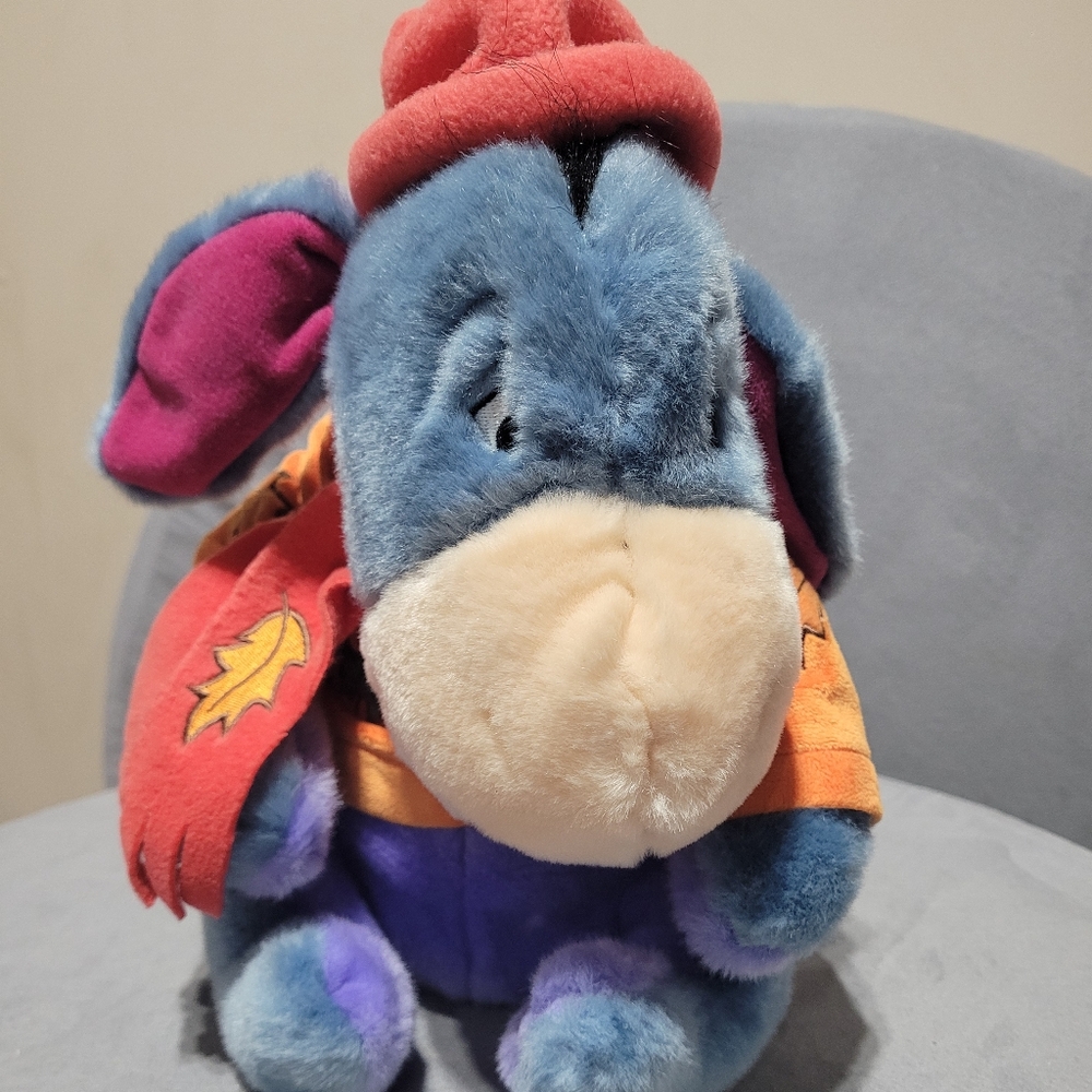 Disney Eeyore Plush Toy - Blue and Red